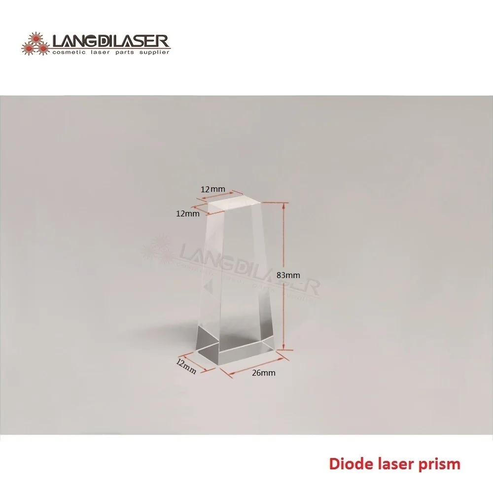 Size:83*26(12)*12mm / Diode Laser Prism Crystal  / Material:Quartz  / AR@755/808/1064nm Film Coated