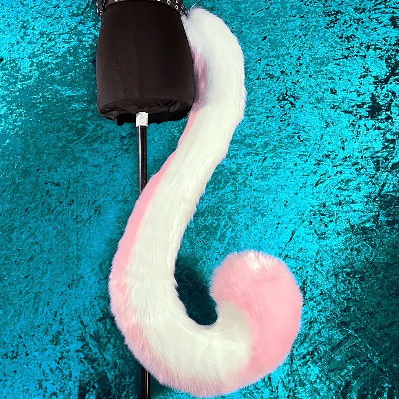Pluizige handgemaakte cosplay lange staart met riem schattige vos kat wolf hond anime prestaties rollenspel cosplay kostuum rekwisieten kind cadeau