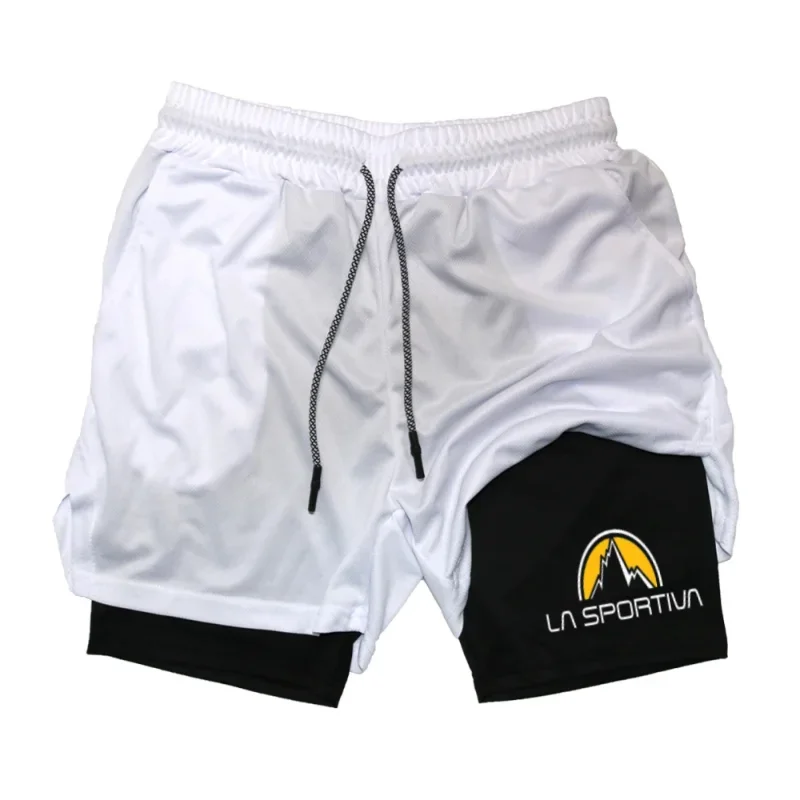 

La Sportiva мужские летние новые американские трендовые брендовые модные двойные шорты для бега тренажерный зал спортивные велосипедные походные шорты 2-в-1
