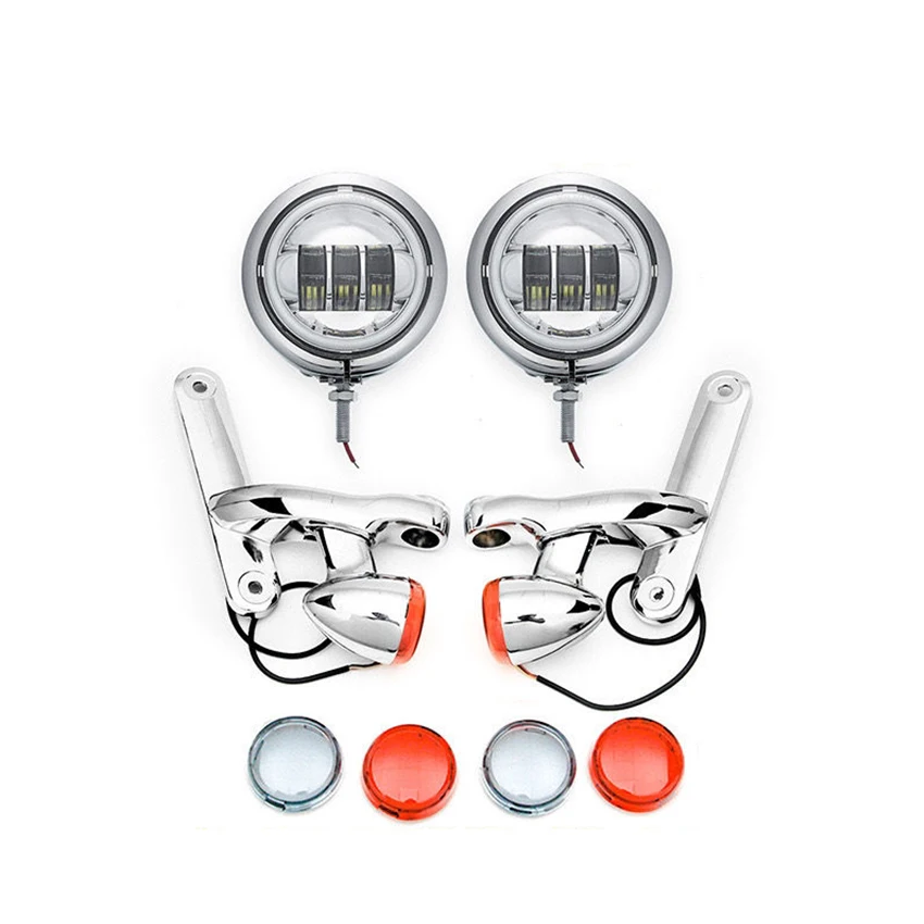 

Accessories Suitable For Harley Motorcycle Turn Signal 4.5-Inch Led Fog Light Bracket Harley Large Gliding Fog Light Bracket Set
