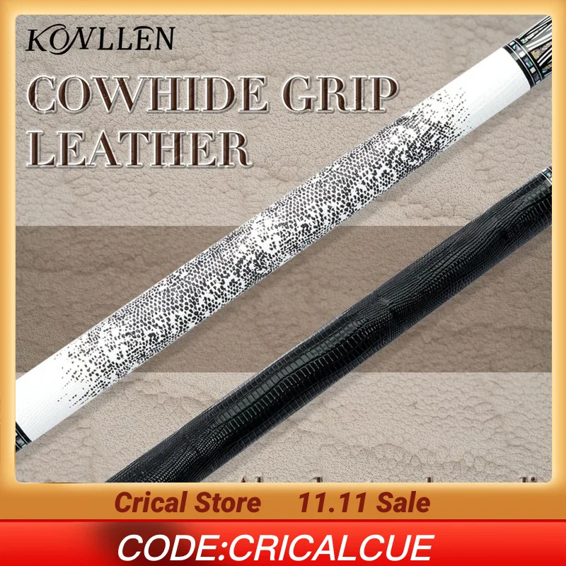 

Konllen Leather Grip Wrap Cowhide Waterproof Non-slip Lizard Skin 325*100*0.6mm Leather Billiard Pool Cue Billiard Accessory