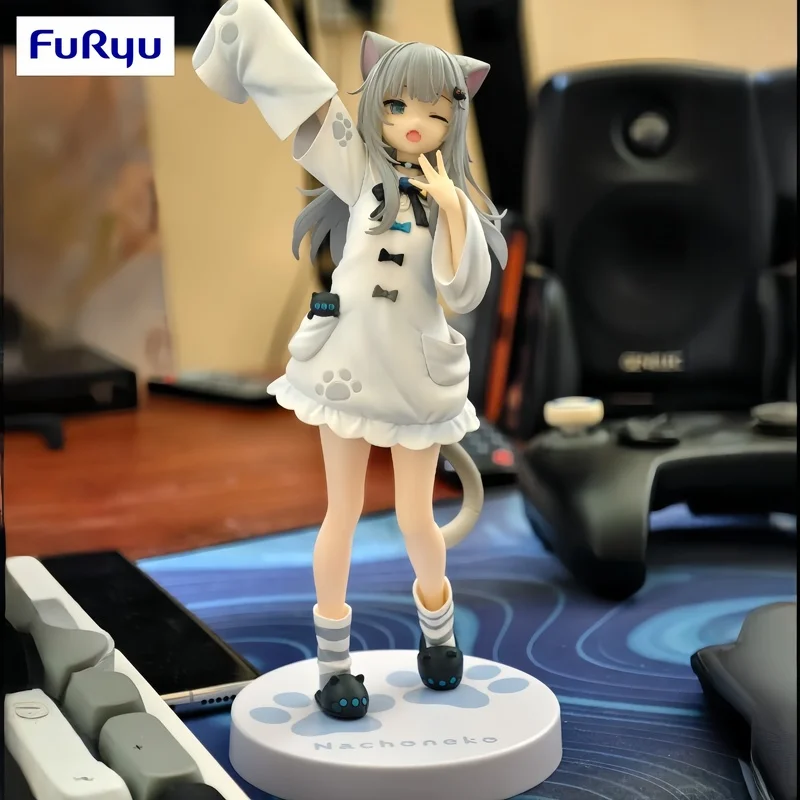 

Furyu Original In Stock Nachoneko Amagi Neko Virtual Youtuber Vtb Series Anime Figure Pvc Model Desktop Decor Collect Toys Gifts