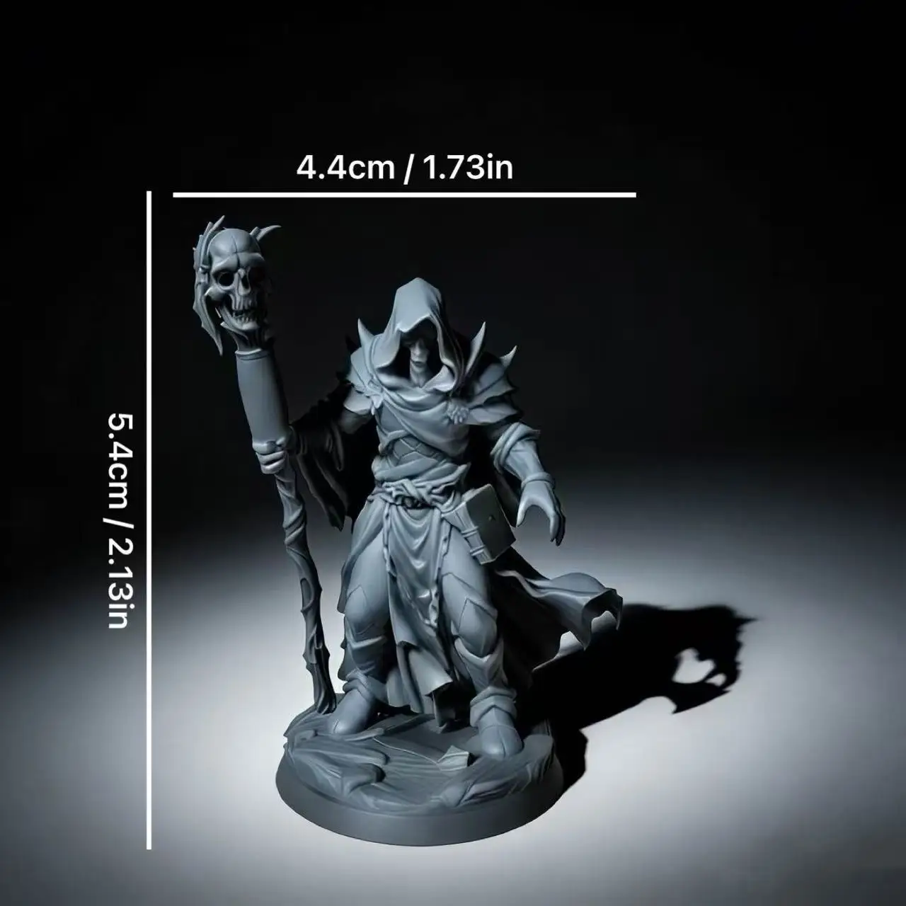 3D Printed Necromancer Model, High-Precision Unpainted White Model, Tabletop Game War Chess Piece, Hand-Painted Dark Wizard Figure, DIY Materials, Dark-Style Tabletop Ornament view 6