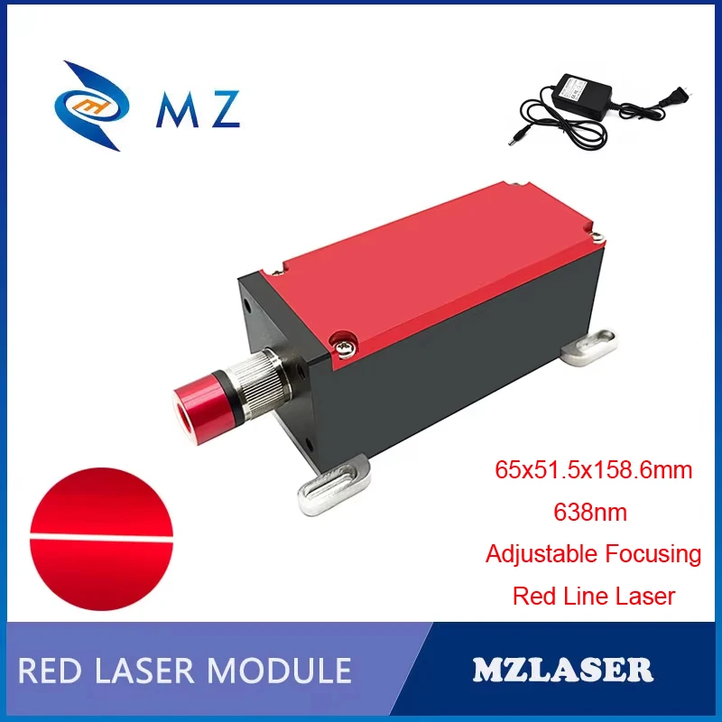 Red Line Laser Diode Module High Brightness Adjustable Focus 638nm 1W Laser Excellent Heat Dissipation Industrial With Adapter