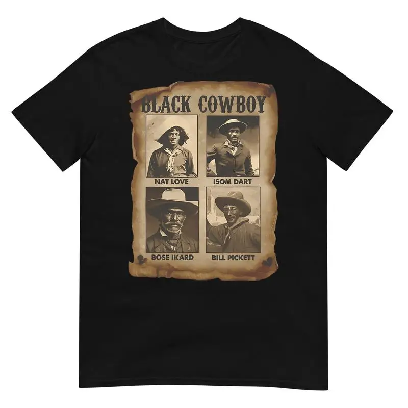 Cowboy noir Western rodéo mélanine histoire Texas hommes t-shirt