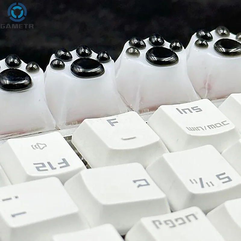 1PC DIY Accessories Drip Glue Cat Paws Keycap For Cartoon Office Cross Axis Mechanical Keyboard Animal Key Cap