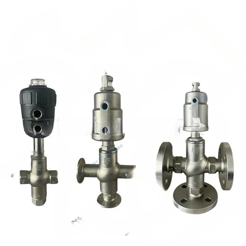 Tuya-1Pcs válvula de asiento angular roscada neumática de acero inoxidable 304 DN 15-DN50-Alexa asistente de Google