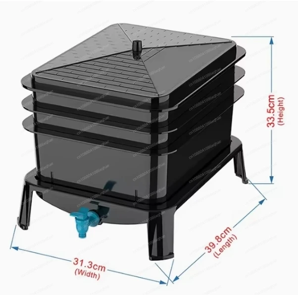 Worm box Compost bin Cross-border gardening Garden Outdoor organic fertilizer, household food waste Homemade earthworms