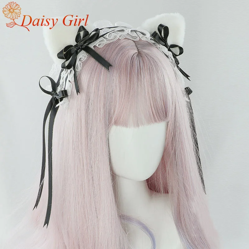 New Lolita Headwear Cute Plush Astrology Cat BB clip Comic Convention Cosplay Fashion Dual-Purpose Bow Accessories Hair Bands