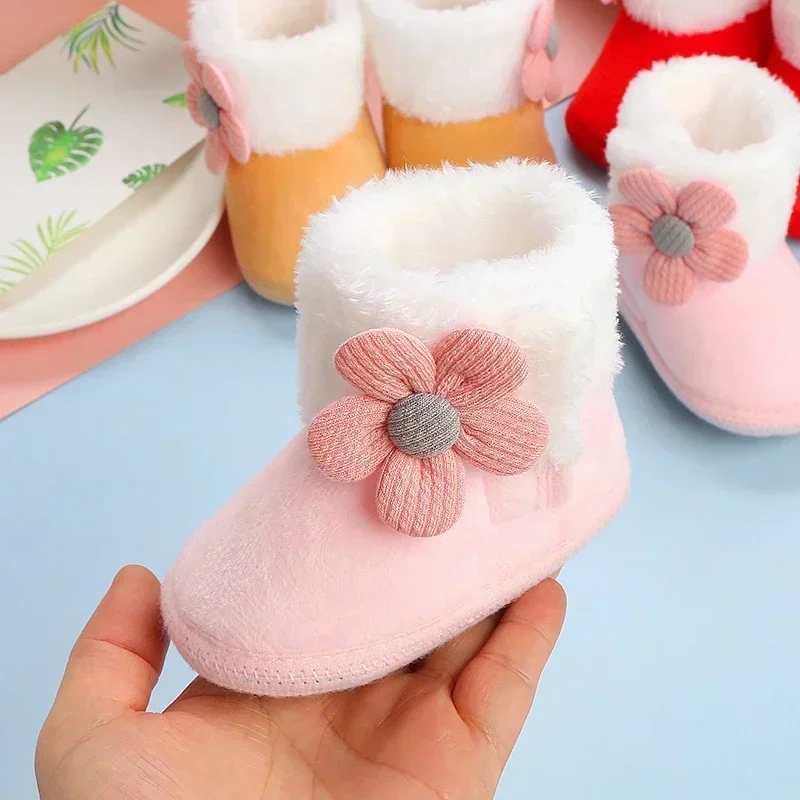 

Snow Boots Baby Toddler Soft Sole Plus Velvet Warm Newborn First Walkers Infant Comfortable Walking Shoes