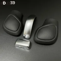 Chrome Matt With Leather Shift Knob Gear Side Cover DSG Emblem For VW Golf 6 7 R GTI Passat B7 B8 CC R20 Jetta MK6 GLI