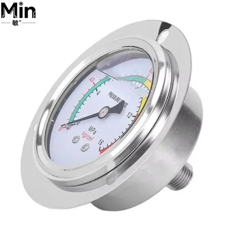 Stainless Steel Edge Shock-Resistant Liquid Filled Pressure Gauge for Oil Water Air Hydraulic System Measurement