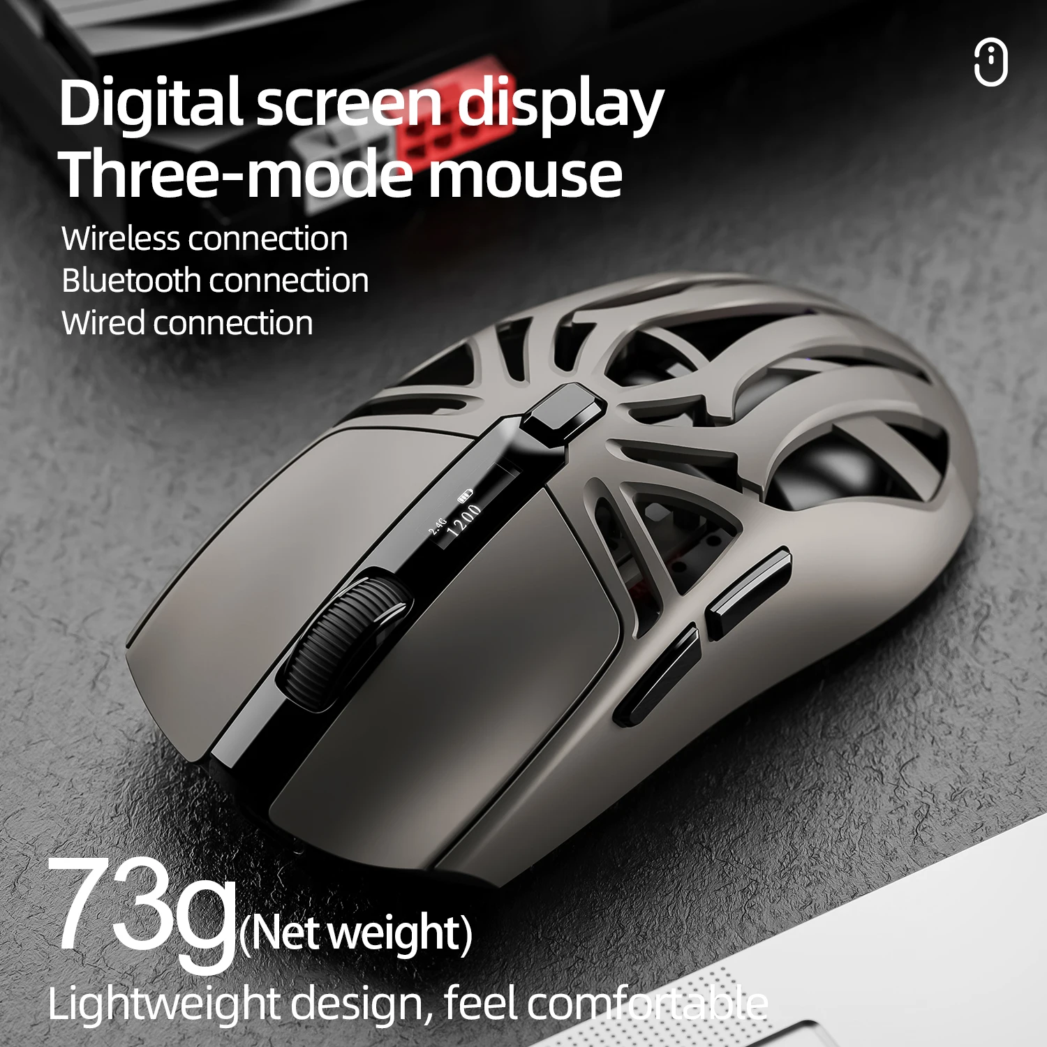 2026 NEW SMAILWOLF RS8 Wireless mouse Bluetooth three-mode gaming notebook PAW3311 1KHZ spider shape gaming mouse for big hands