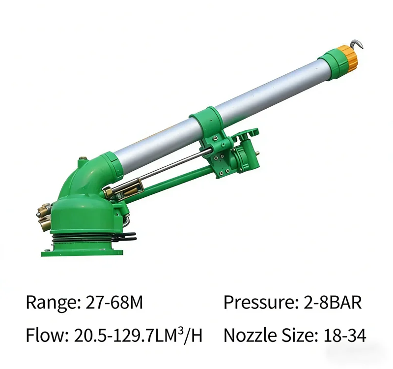 Adjustable Automatic Heavy Duty Steel 360 Degree Rotating Turbine Worm Spray Gun Agricultural Irrigation