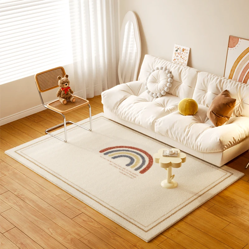 

Simple Japanese Living Room Decoration Carpet Ins Cream Color Bedroom Bedside Plush Carpets Home Balcony Bay Window Soft Rugs