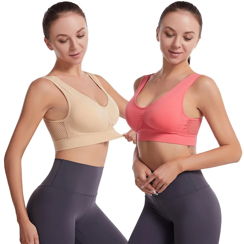 Women's Large Size Sport Bra Seamless Crop Top For Women Gym Underwear Without Steel Ring Ladies Padded Bralette Unwired Bras