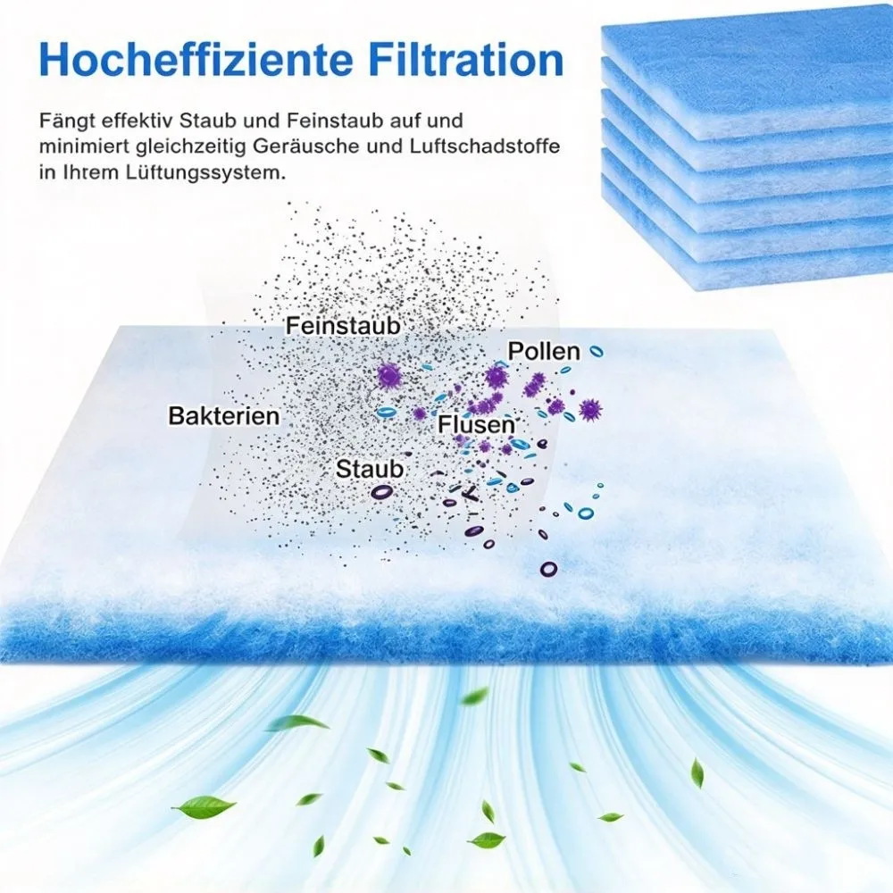 Reusable Air Filter Cotton Blue White Filter Pad Replacement Filter 10.5 x 10.5IN Filter Sheet Vent Filter