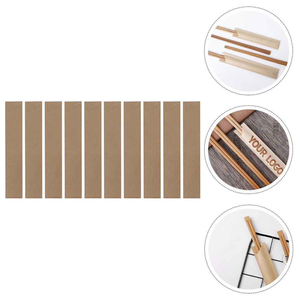 

100 Pcs Chopsticks Set Packaging Bag Paper Packing Tray Picnic Tableware Storage Waterproof Straw Kraft Cutlery Practical