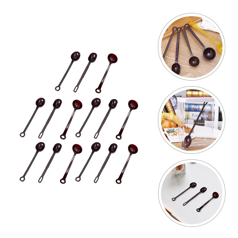 15Pcs Food Safe Plastic Measuring Spoon Set Coffee Powder Scoop Milk Powder Measuring Spoon Rustless Anti Corrosion Handle Scoop