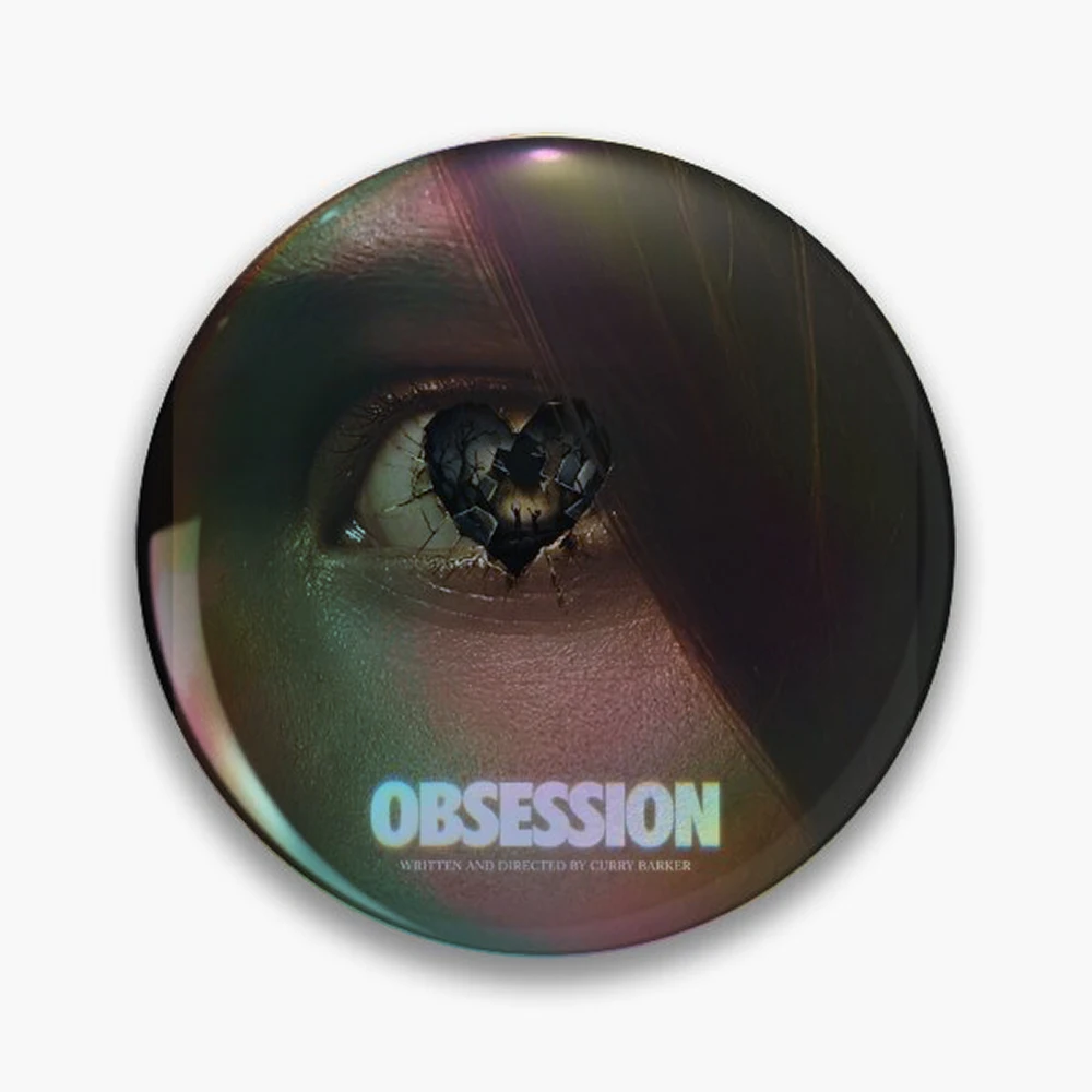 Obsession Pin Holographic Star Heart Pin Brooches Laminated Button Fashion Accessory
