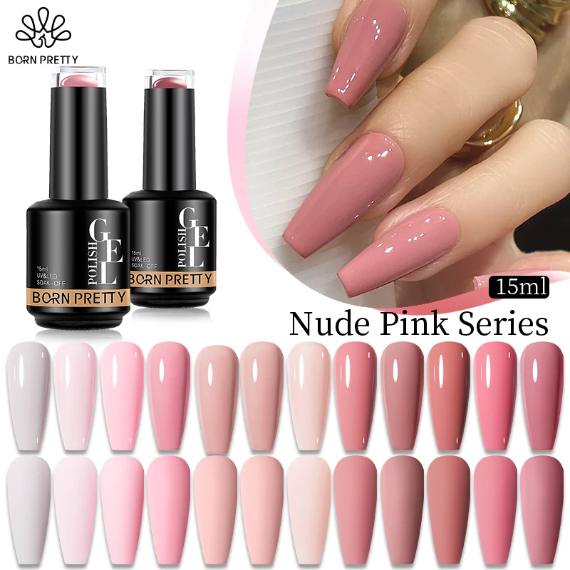 BORN PRETTY 15 ml Çıplak Pembe Jel Oje Manikür Tasarım Jel Lehçe Süper Doku Muhteşem Tırnak Manikür