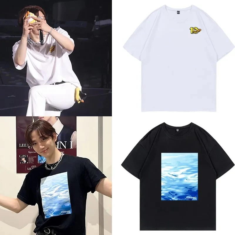 Kpop 2PM 15th Anniversary Lee Junho uomo/donna Harajuku t-shirt girocollo manica corta Casual Unisex Streetwear cotone Top