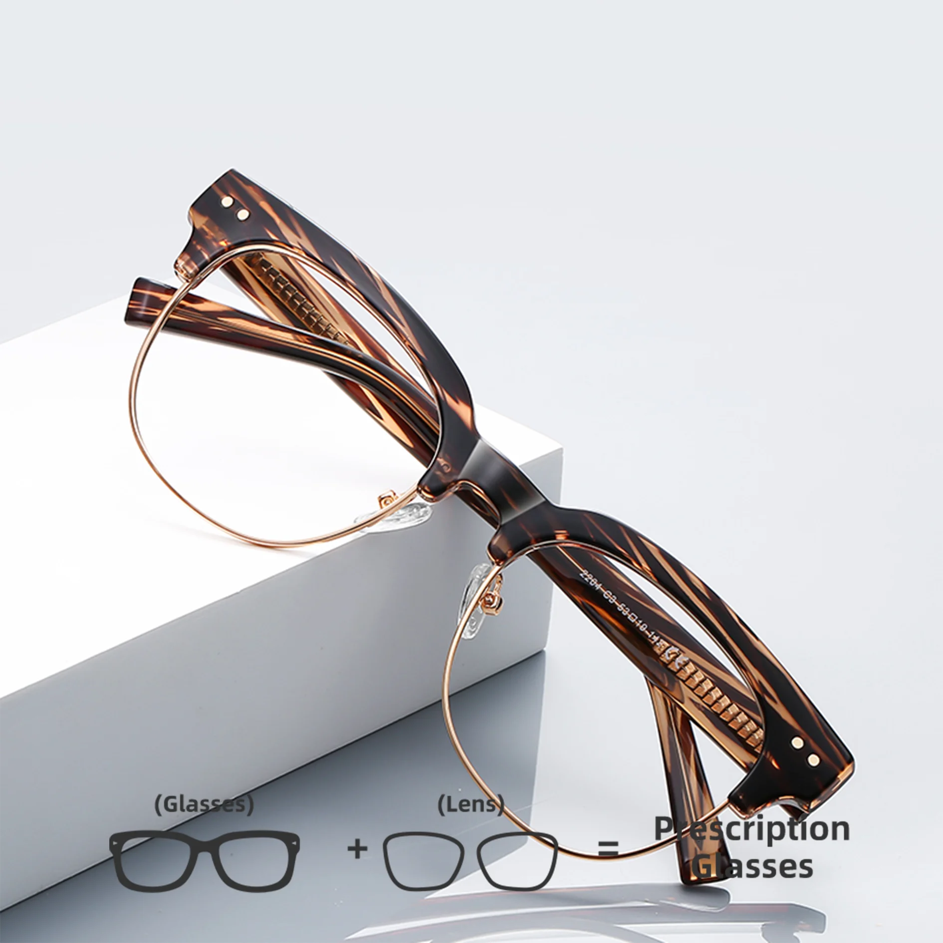 

Двойная легенда для мужчин и женщин, полуметаллические очки большого размера, модные квадратные очки для близорукости, оптические винтажные очки для чтения по рецепту