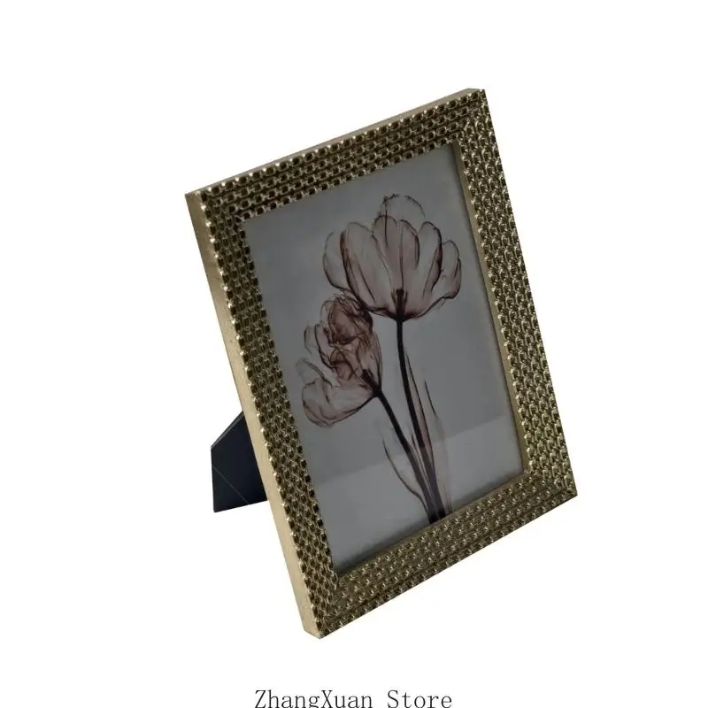 Antikgold-Dekorrahmen für Fotos und Kunstdrucke mit strukturiertem Harzdesign für elegante Wohnzimmer-Dekorationen 3XUF – Detail 4