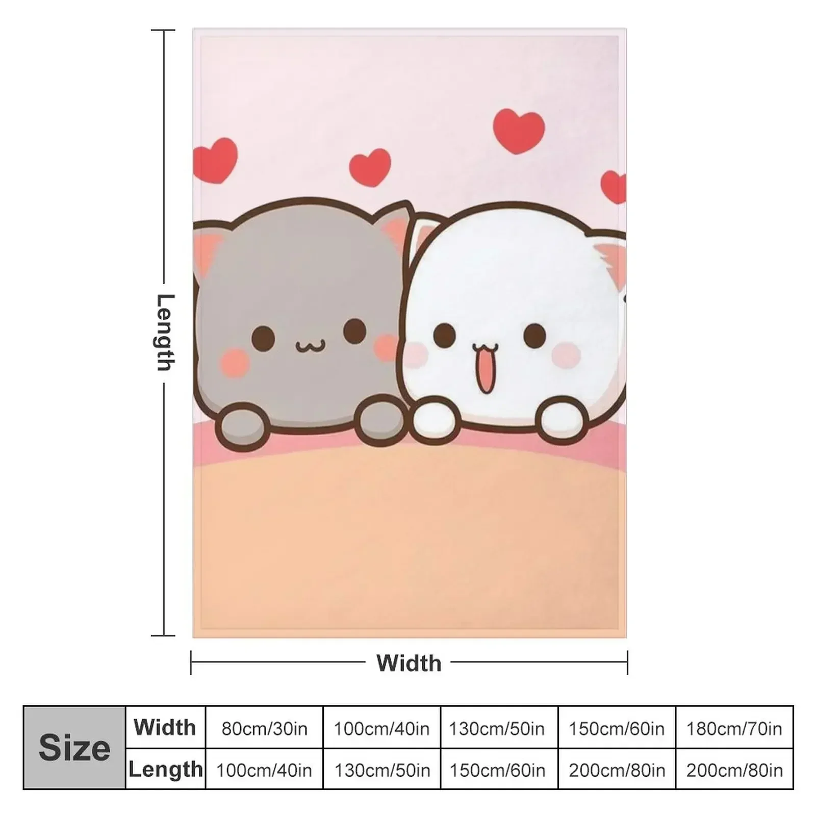 Peach and goma mochi cat Throw Blanket bed plaid Warm Blankets For Bed Bed linens Blankets