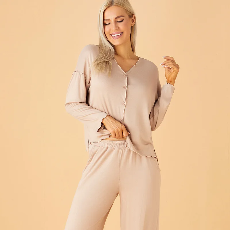 

Свободные длинные брюки из модала Све, женский открытый кардиган, комплект домашней одежды, весенний сезон, верхняя одежда, молодежная мода