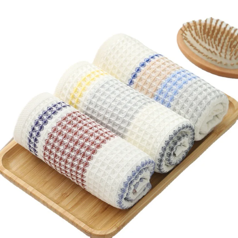 1pcs Waffle Gauze Towel Pure Cotton Small Square Towel Soft and Absorbent Square Adult Facial Wash Children\'s Small Towel