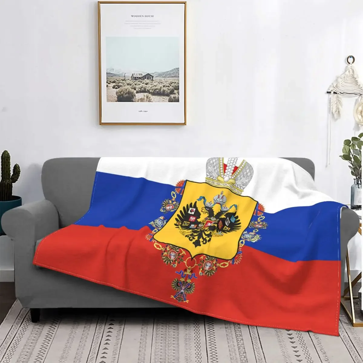 

Flag Of The Russian Empire Blanket Velvet Print Multifunction Super Soft Throw Blankets for Bed Office Rug Piece