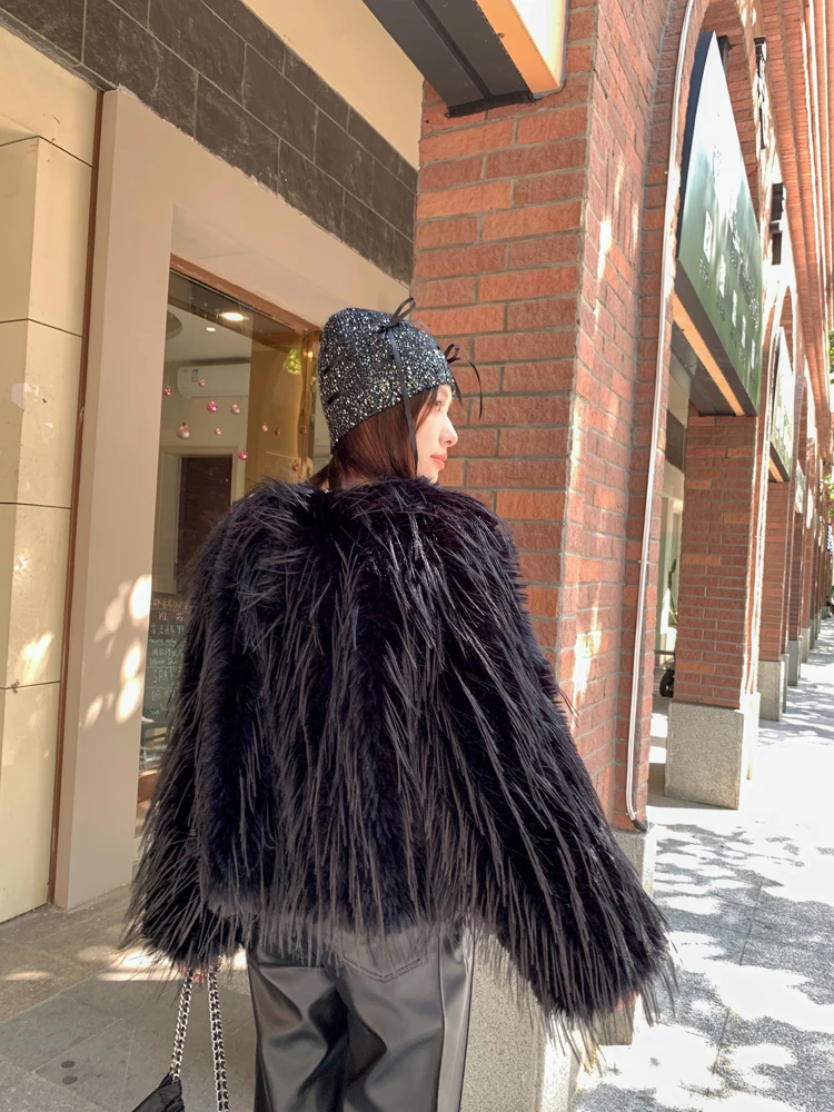 Female Fashion Fall/Winter Niche Faux Fur Coat Furry Jacket Lady Shaggy Outerwear Women\'s Coats Factory Direct Sales