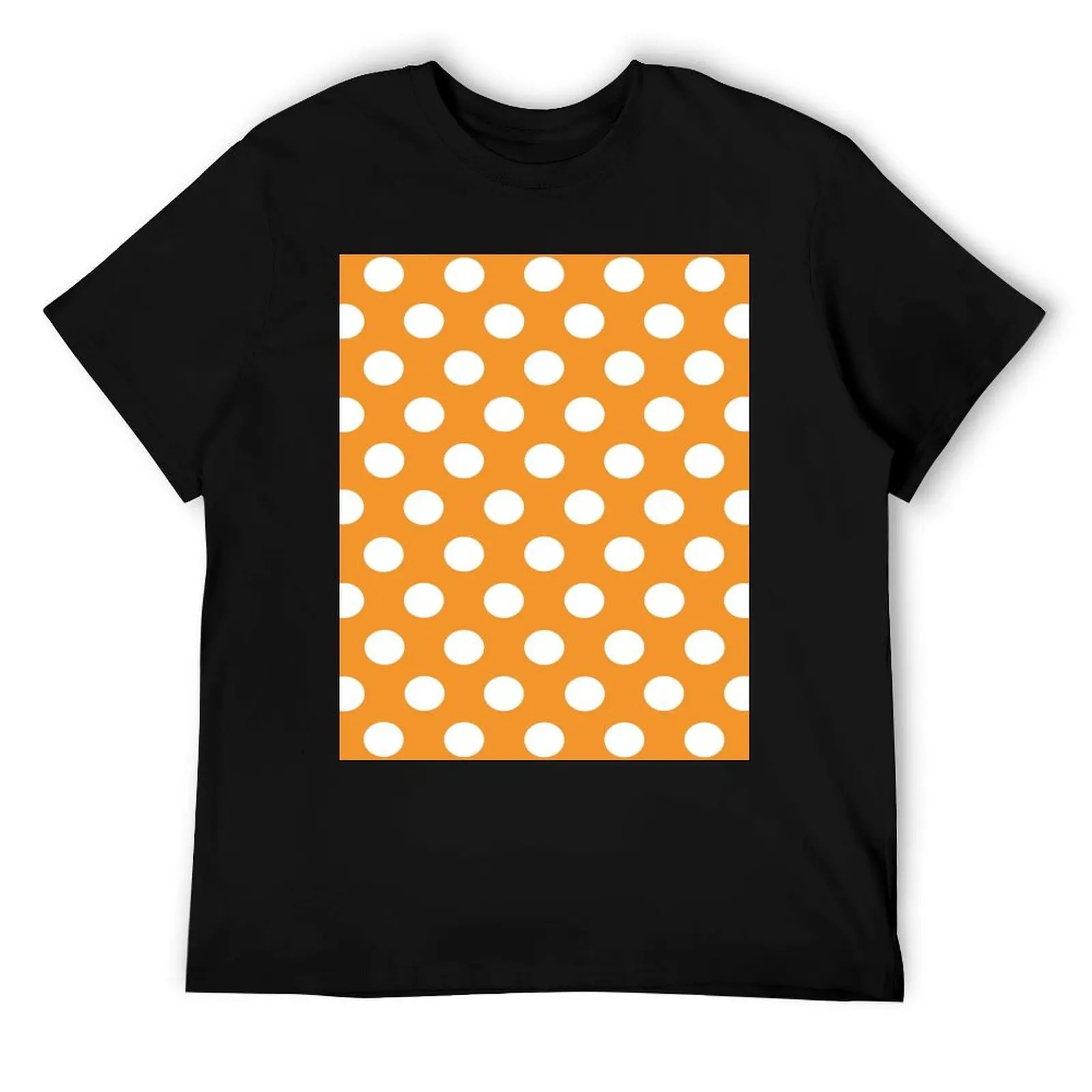 

Medium WHITE and ORANGE POLKA DOTS T-Shirt t shirt man designer men t shirt cotton 100% man tshirt T-Shirt