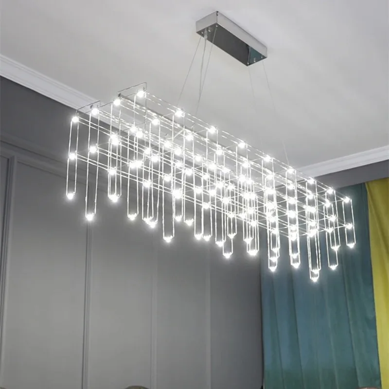 ما بعد الحداثة مطعم قلادة LED أضواء الإبداعية اليراع شخصية الجبهة مكتب مكافحة مصابيح نموذج غرفة تركيبة إضاءة طويلة