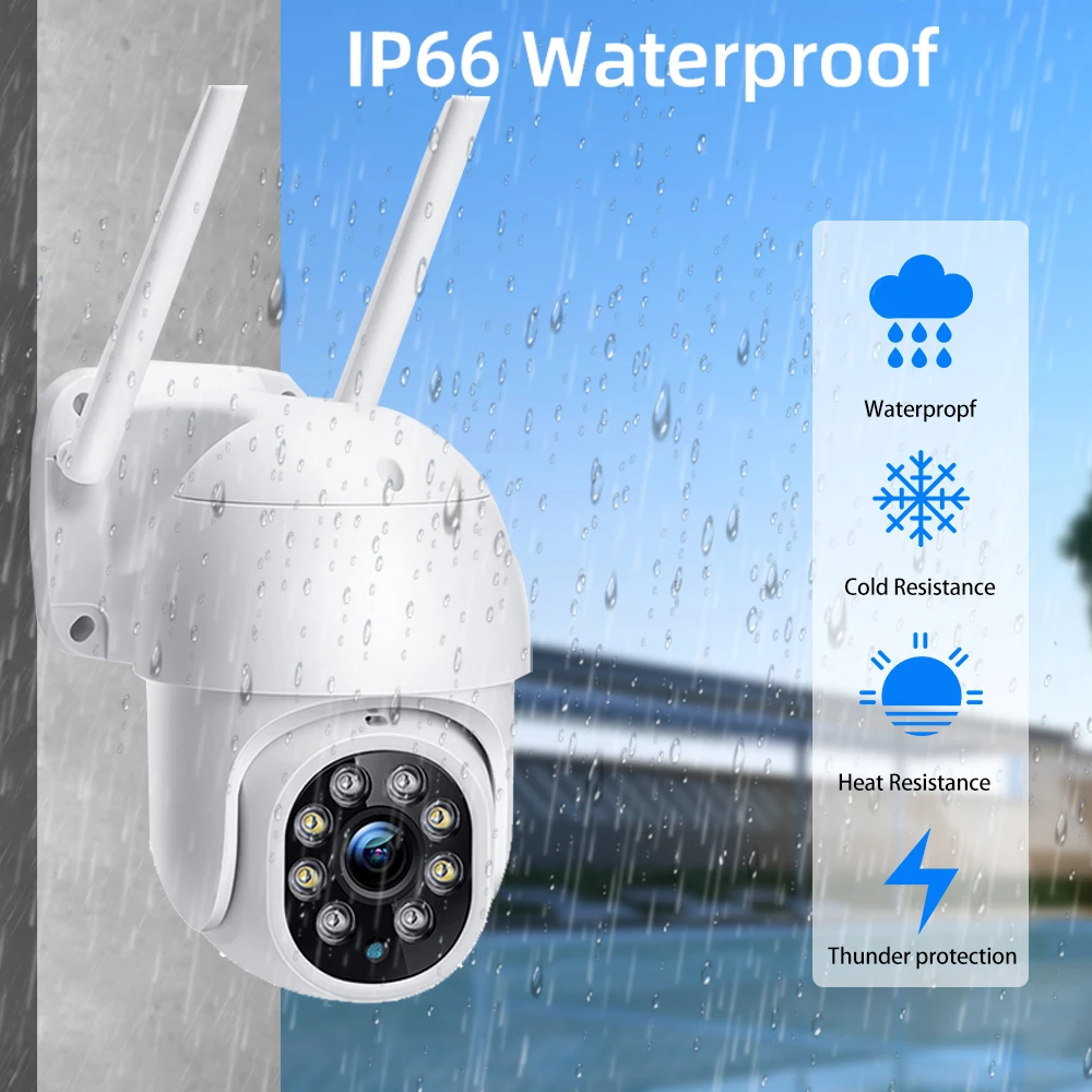 5MP Surveillance Speed Dome Camera Wifi PTZ Wireless CCTV Video Camera Color Vision Auto Tracking 1080P Security Monitor Camera