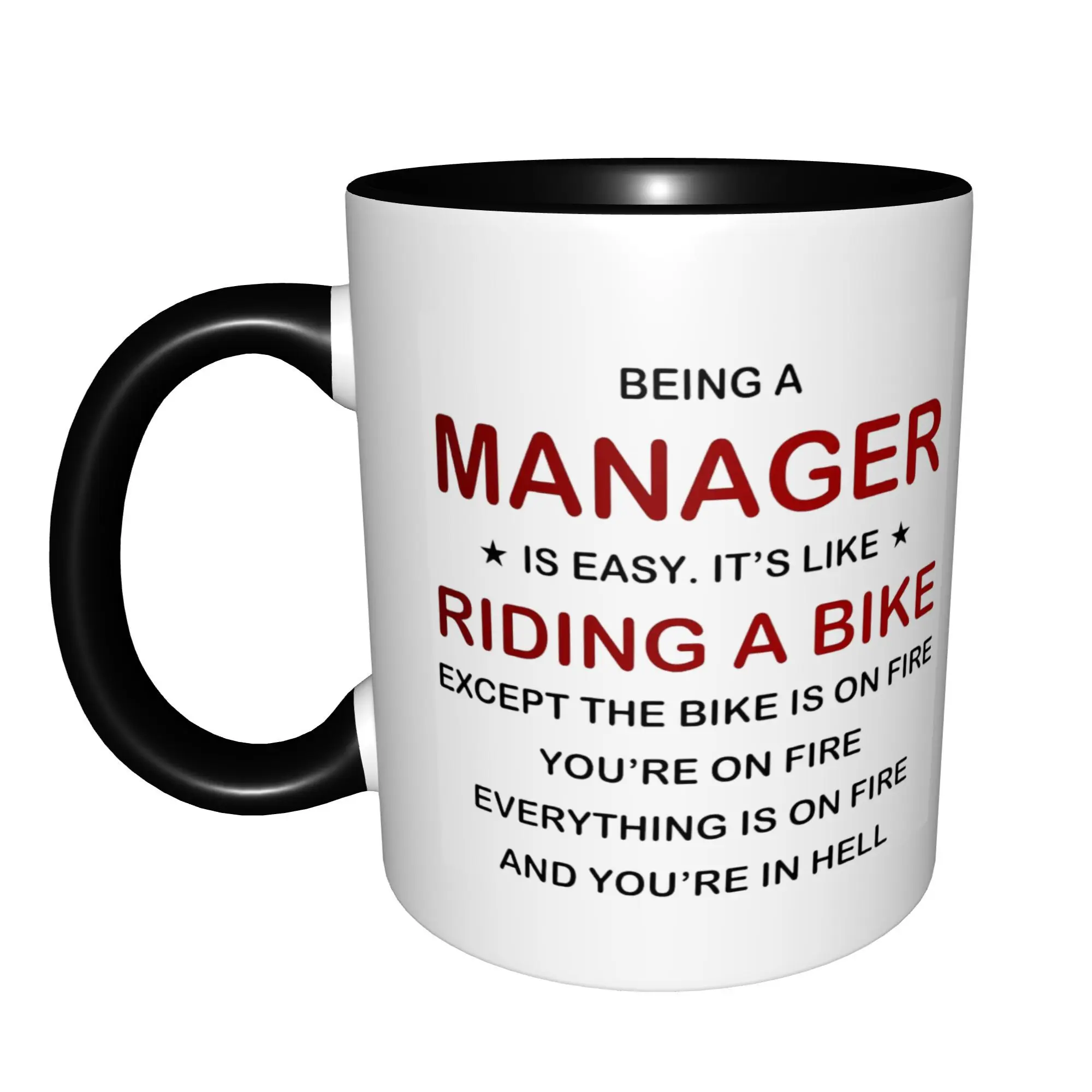Being A Manager Is Easy Mugs With Black Handle Birthday Coffee Mugs Ceramic Tea Cups 11oz