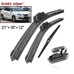 Erick's Wiper Front & Rear Wiper Blades Set Kit For Suzuki Baleno WB 2015 - 2021 Windshield Windscreen Window Brushes 21