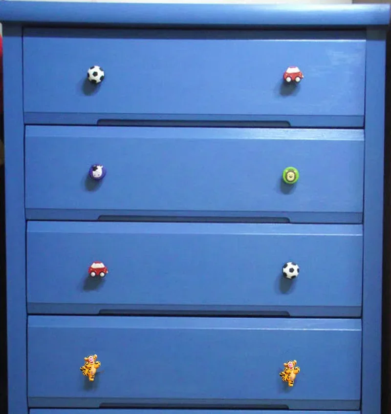 Children Cartoon Room Door Knob Pulls Soft PVC Cartoon Car Bird Cat Mouse Crown Dresser Drawer Wardrobe cabinet Handles