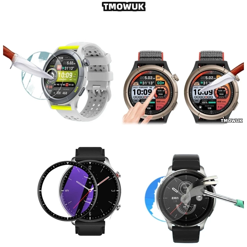 

For Amazfit GTR Cheetah Pro Balance 2 Falcon - Tempered Glass Screen Protector, 9H Hard, Anti - Scratch HD