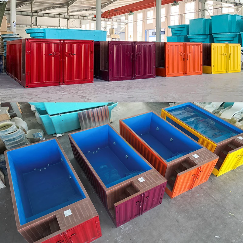Integrated Equipment Room Acrylic Glass Free Installation Family Usage Commercial 40ft 20ft Container Swimming Pool