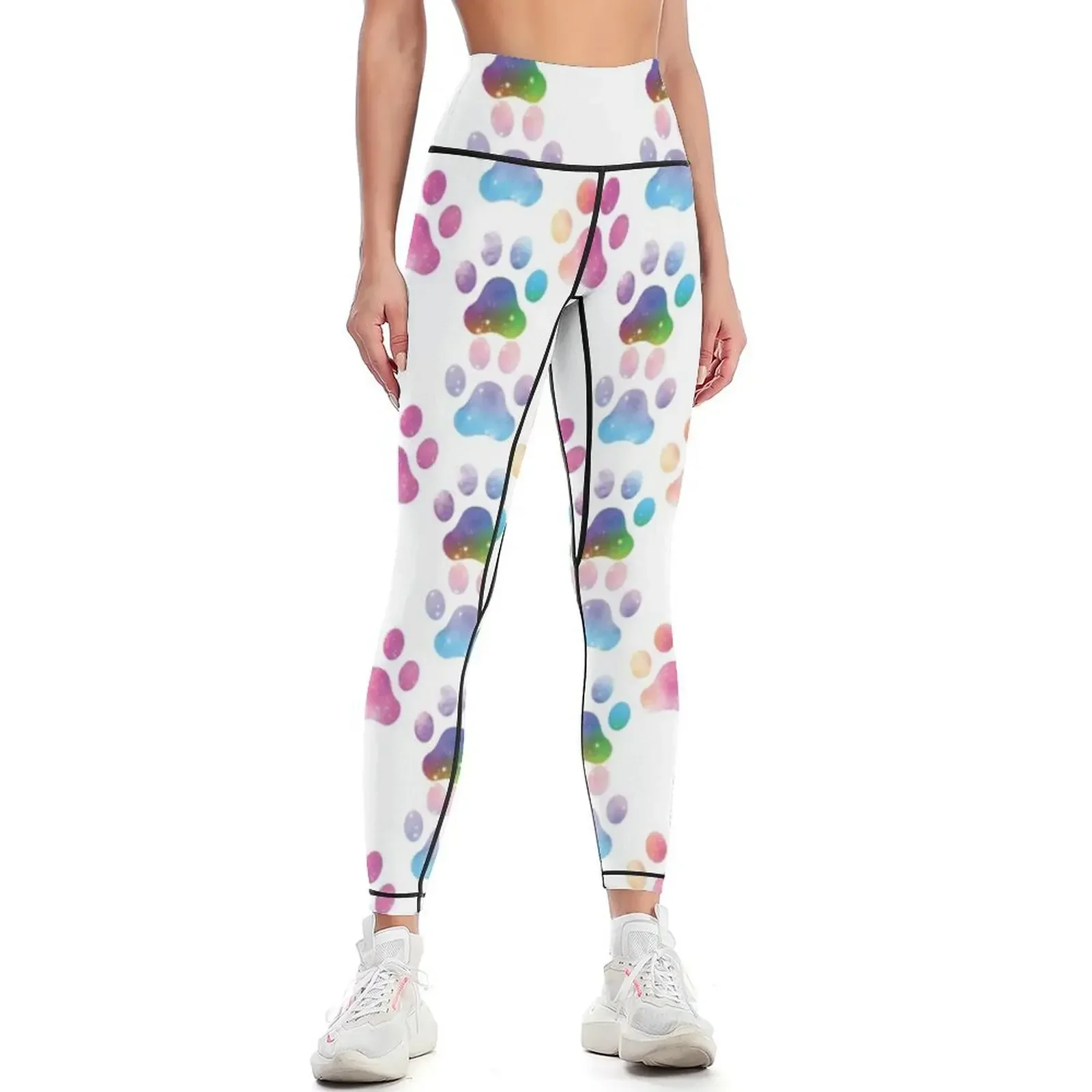 Colourful Watercolour Paw Print Leggings harem pants push up tights for Fitness's gym clothes sports tennis for Womens Leggings