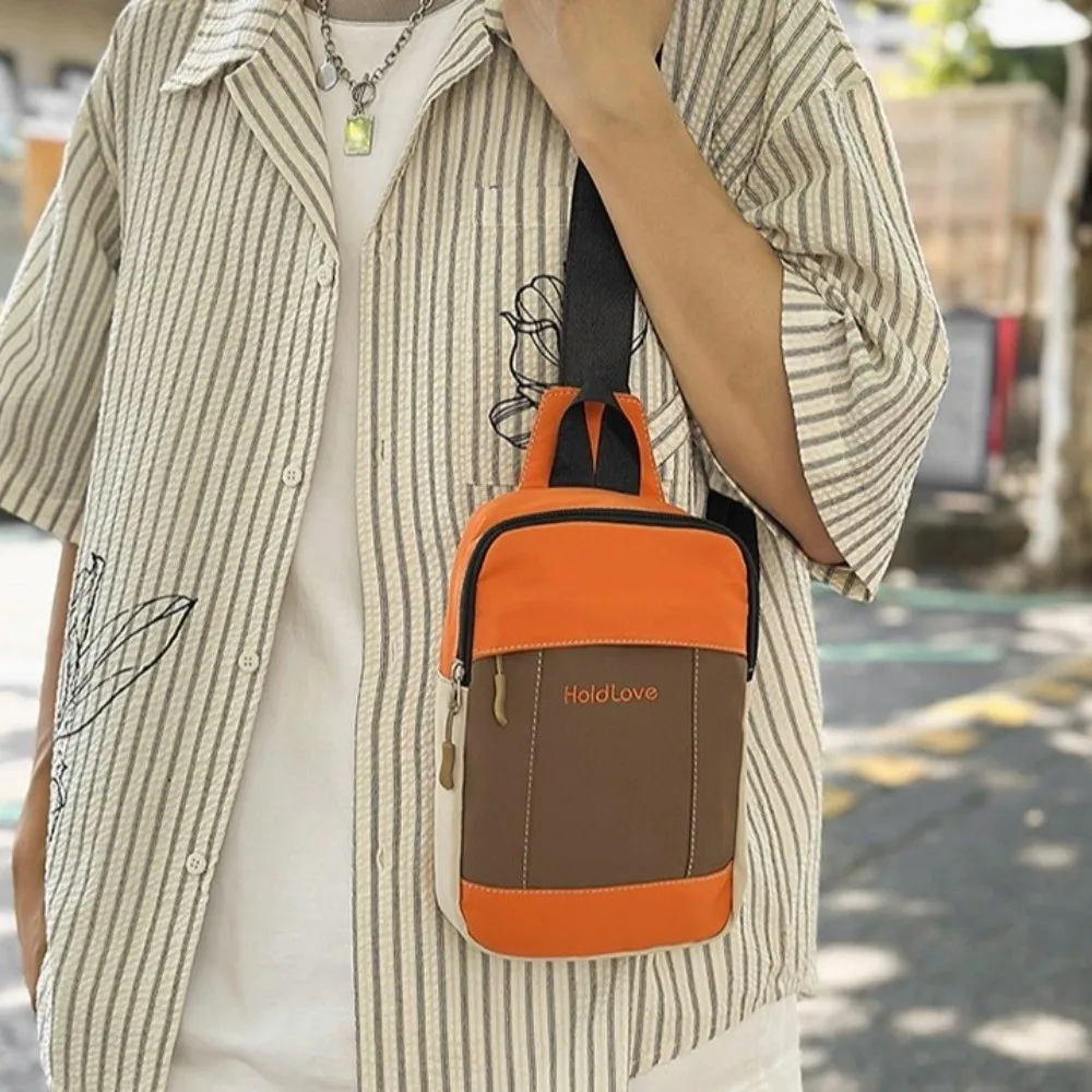 ファッションスクエア男性チェストバッグジッパー韓国スタイルスポーツショルダーバッグ多機能大容量ナイロンクロスボディバッグ屋外