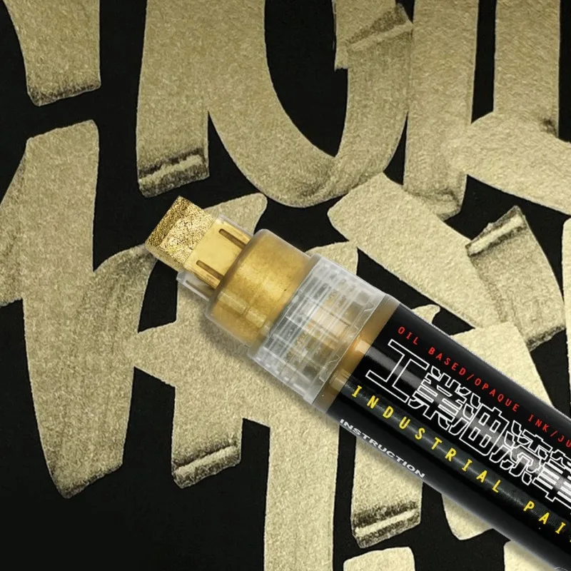 10mm Wide-Tip Industrial-Grade Paint Marker Waterproof Fade-Resistant for Tires Wall Art Metal High-Efficiency Touch-Up