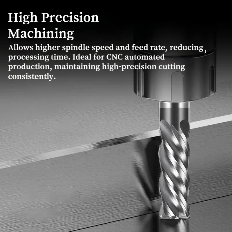 

HRC70 tungsten steel milling cutter, 4-side hard alloy milling cutter coated flat bottom cutter high hardness CNC end mill tools
