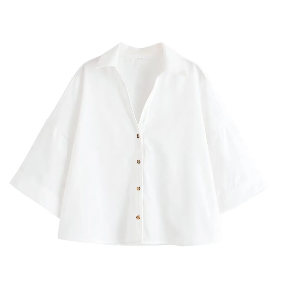 

Shpmishal Minimalist Blouse & Casual Shorts Set Plain Button Down Shirt & Bermuda Shorts Two Piece Outfit Summer Relaxed Fit