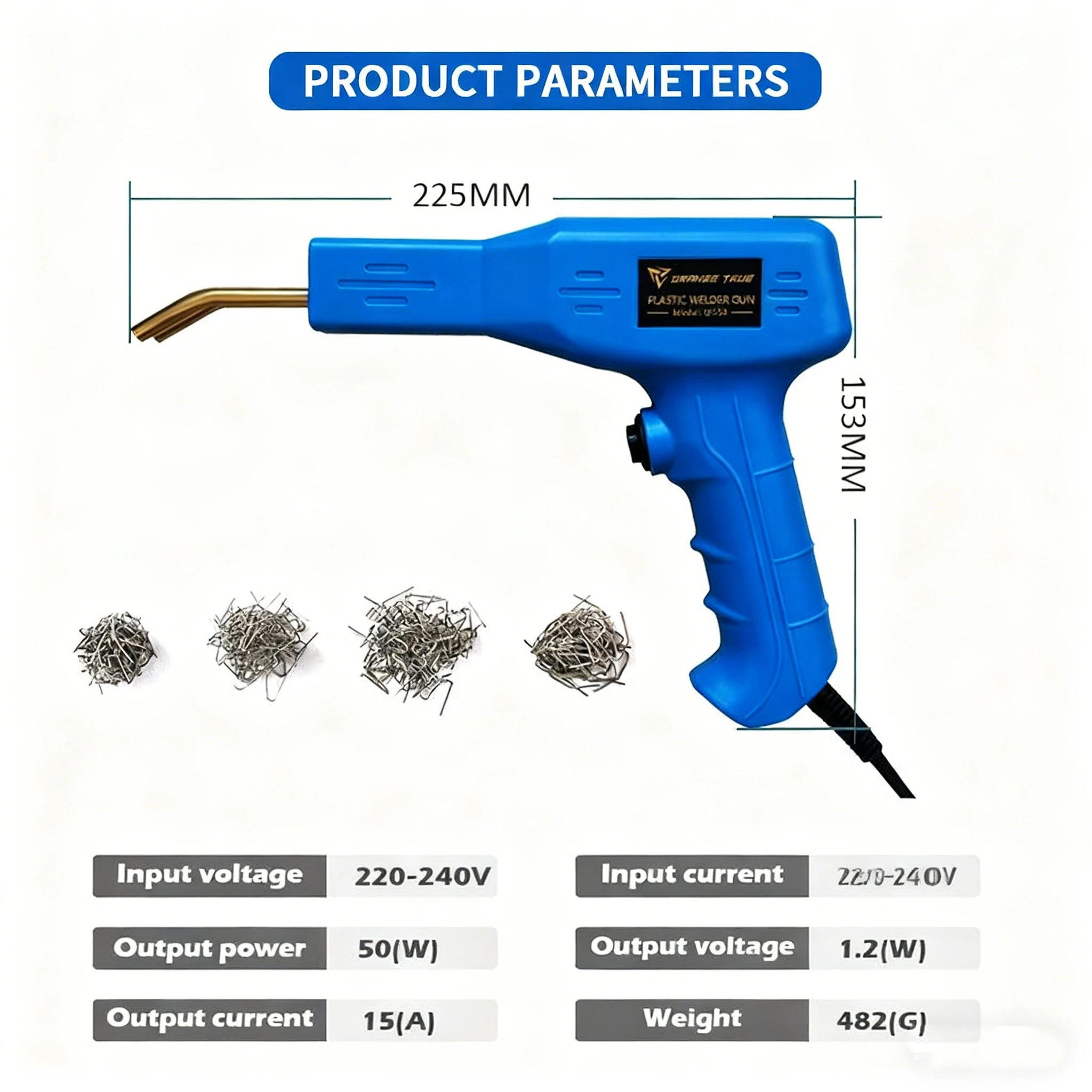 50W Automotive Bumper Repair Welding Gun Tool Kit with Welding Pins Front Bumper Repair Plastic Welding Gun for Car Body Work