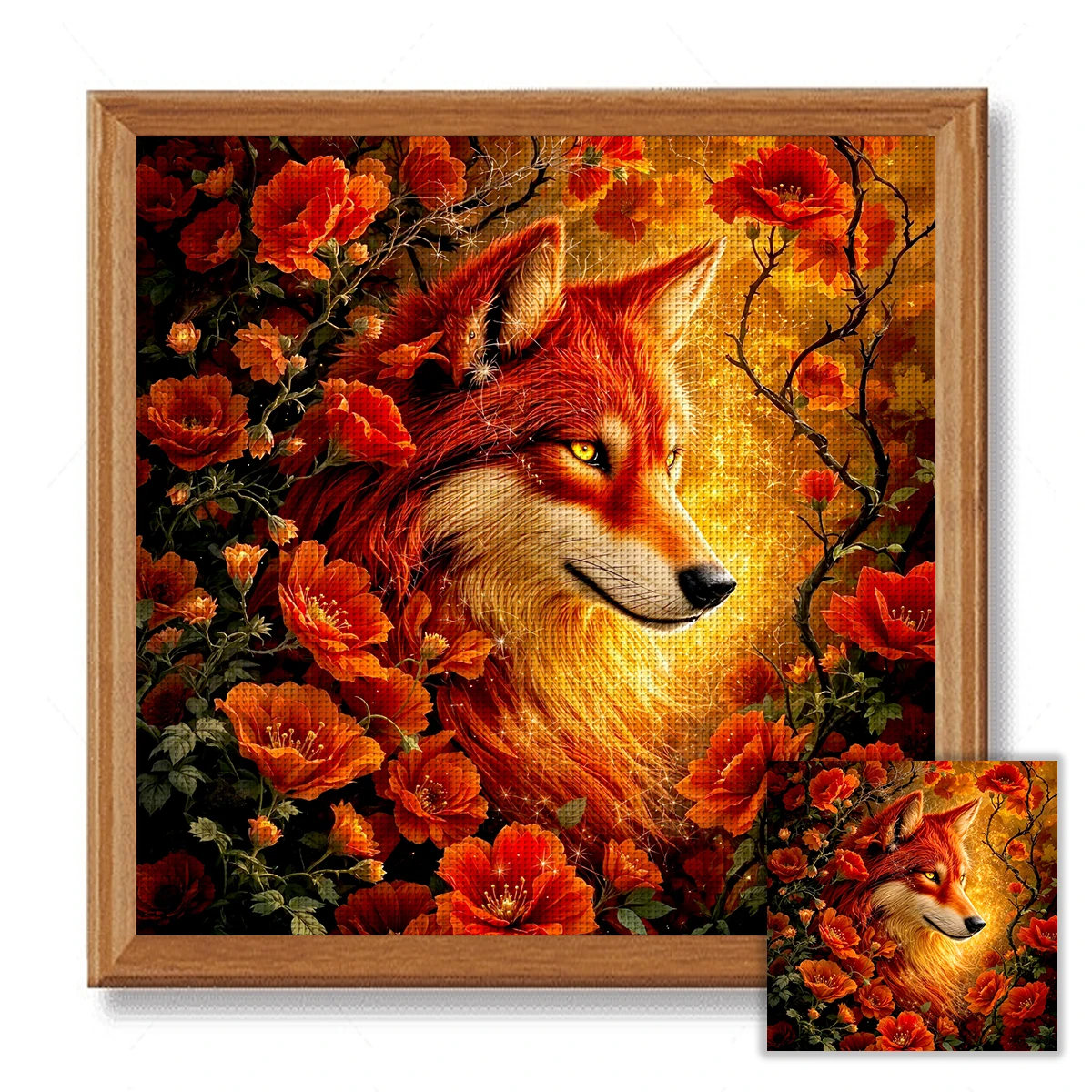 

1 шт., 40x40 см/15,7x15,7 дюйма, лиса, 11CT/14CT, набор для вышивки крестиком с принтом «сделай сам», набор для расслабленной вышивки крестом для взрослых начинающих