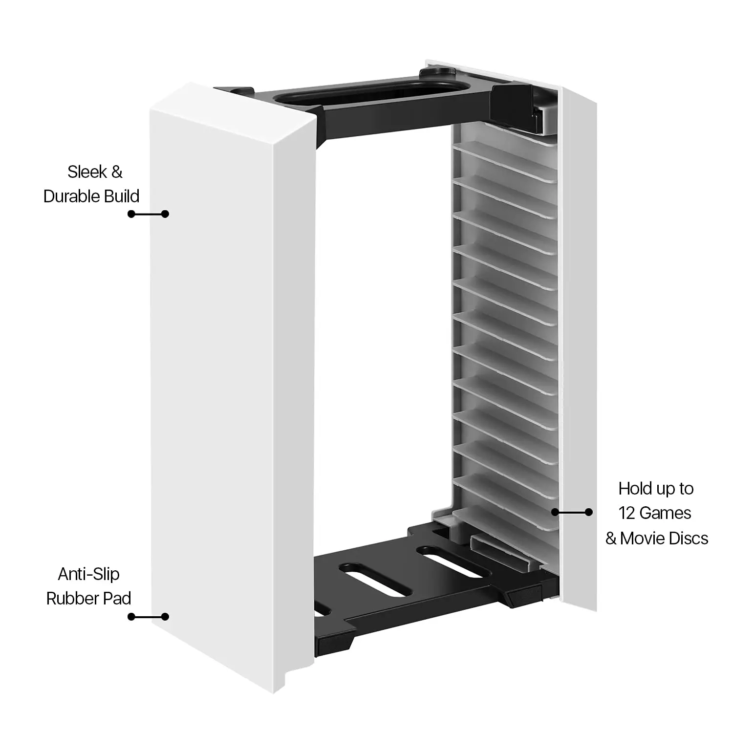 Game disc tower stand suitable for Xbox One multi-function stand can store 12 game discs suitable for PS4 PS5 XboxOne stand