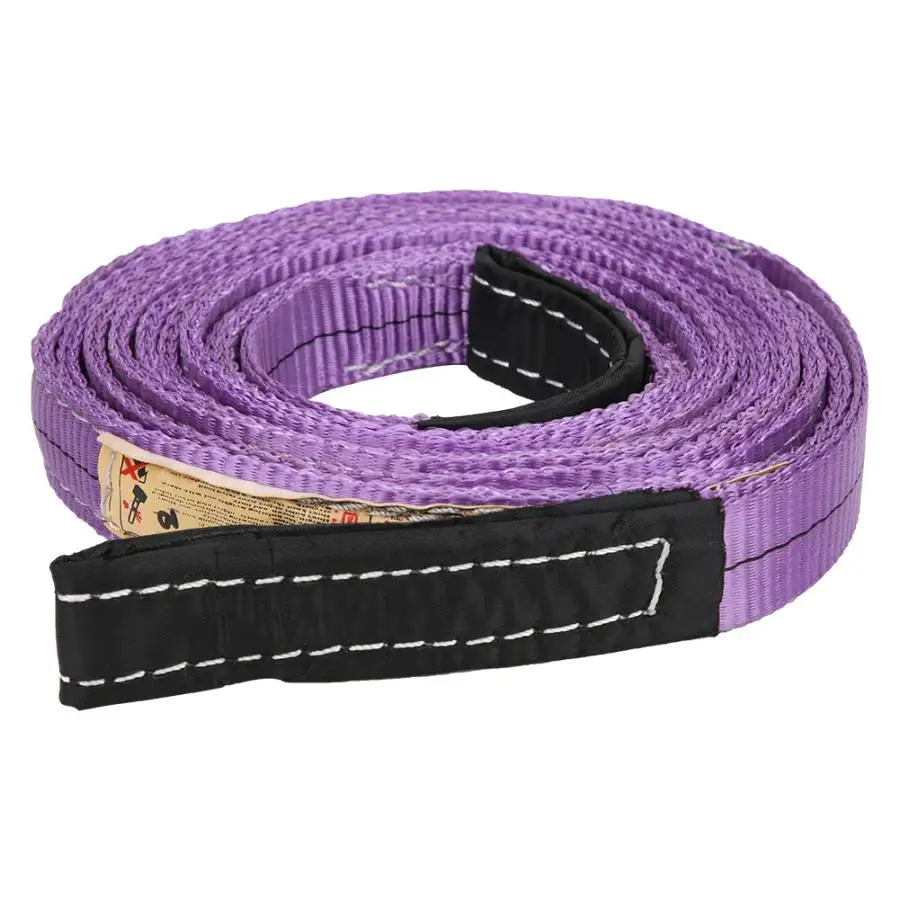 Industrial Flat Polyester Lifting Sling, 30/50/75mm Width, Folded Eye, 5m Length, 30T Load